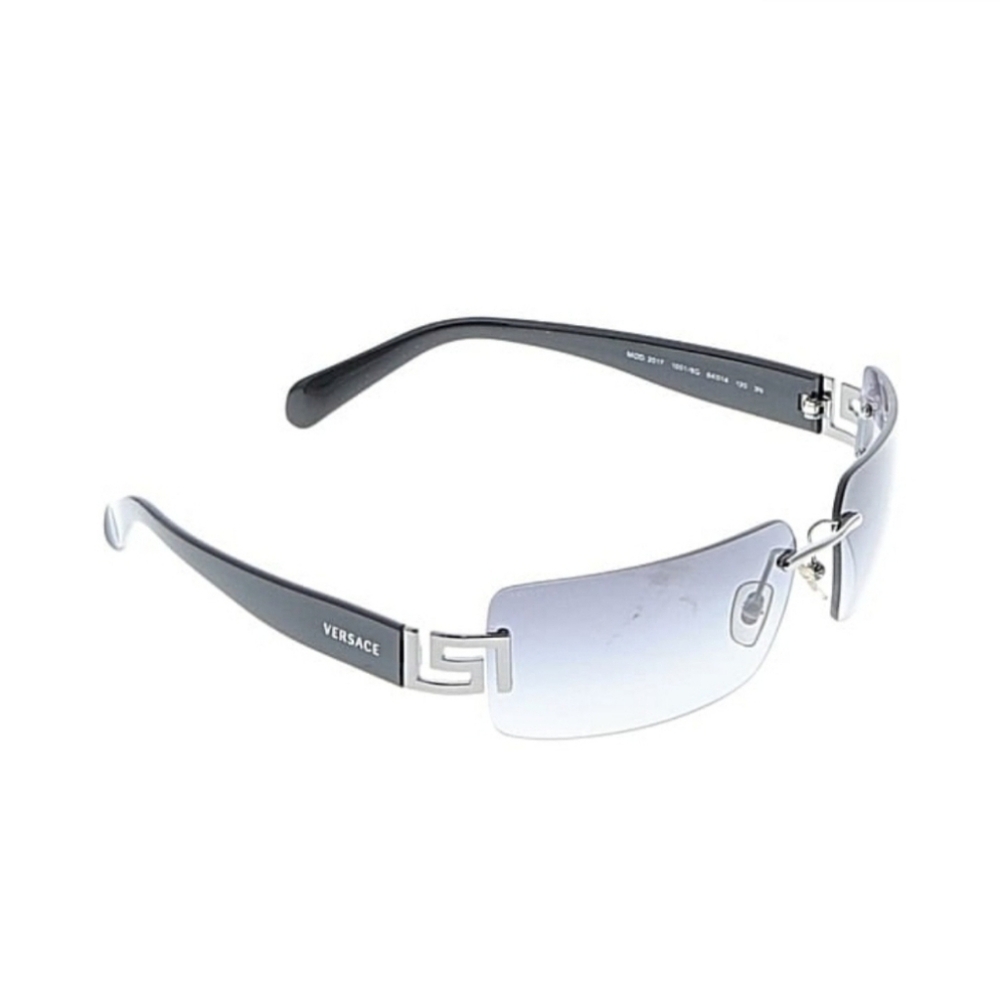 Versace Vintage Wrap Around Shield Sunglasses W/Case